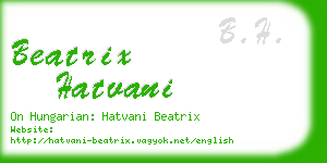 beatrix hatvani business card